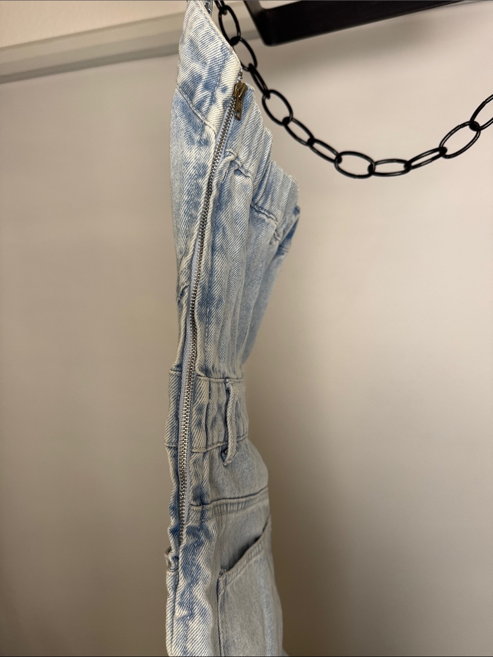 Grey Lab Women's Strapless Corset Light Blue Denim Jumpsuit Size Small - Picture 5 of 11